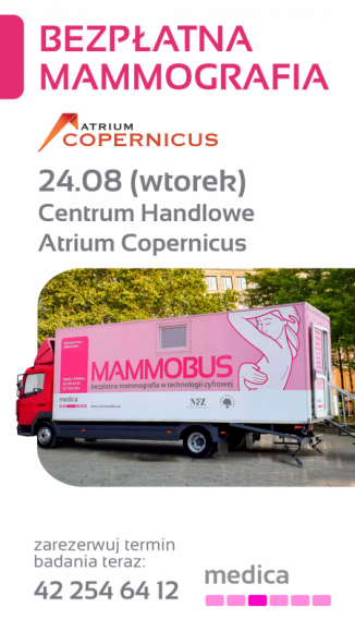 Mammobus przed Atrium Copernicus Zdrowie, LIFESTYLE - Mammobus przed Atrium Copernicus